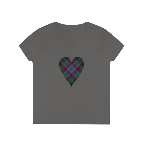 Dunans Rising Heart - Ladies' V-Neck T-Shirt