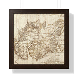 17th Century Antique Map of "Dunen", Framed