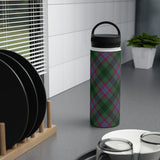 Dunans Rising Tartan Stainless Steel Water Bottle, Handle Lid