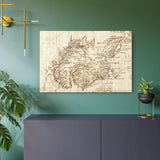 16th-Century Map of Dounens Metal Artwork