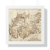 17th Century Antique Map of "Dunen", Framed