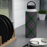 Dunans Rising Tartan Stainless Steel Water Bottle, Handle Lid