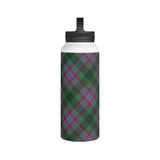 Dunans Rising Tartan Stainless Steel Water Bottle, Handle Lid