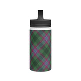 Dunans Rising Tartan Stainless Steel Water Bottle, Handle Lid