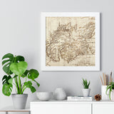 17th Century Antique Map of "Dunen", Framed