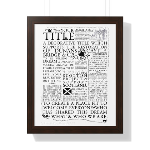 Our Manifesto Framed Vertical Poster