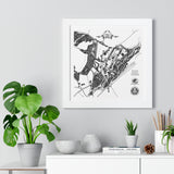 Commemorative Map of Dunans Castle and Woodland, Framed