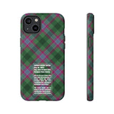 Dunans Rising Tartan, with Official Tartan Stamp, Tough Cases