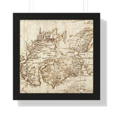 17th Century Antique Map of "Dunen", Framed