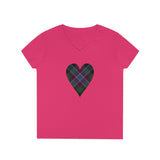 Dunans Rising Heart - Ladies' V-Neck T-Shirt