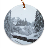 Dunans in Snow Porcelain Ornaments