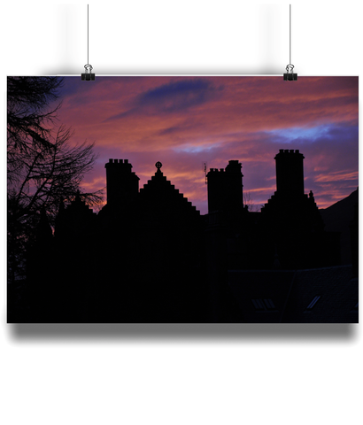 Sunset at Dunans Castle A3 Fine Art Bamboo Print