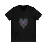 Dunans Rising Tartan Heart - Ladies' V-Neck T-Shirt