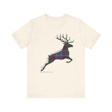 Leaping Stag in Dunans Rising Tartan Unisex Tee