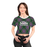 Personalised Dunans Rising Tartan Crop Tee