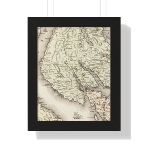 Framed Antique Map of "Dounans"