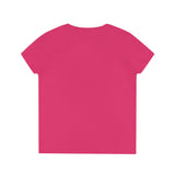 Dunans Rising Tartan Stag Leaping - Ladies' V-Neck T-Shirt