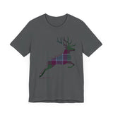 Leaping Stag in Dunans Rising Tartan Unisex Tee