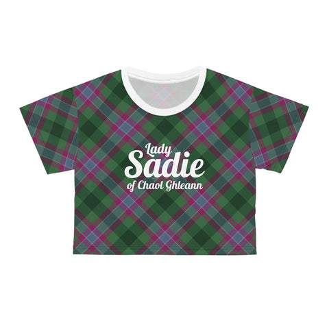 Personalised Dunans Rising Tartan Crop Tee