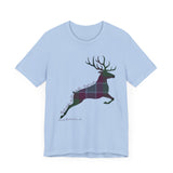 Leaping Stag in Dunans Rising Tartan Unisex Tee