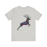 Leaping Stag in Dunans Rising Tartan Unisex Tee