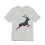 Leaping Stag in Dunans Rising Tartan Unisex Tee