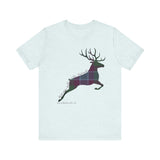 Leaping Stag in Dunans Rising Tartan Unisex Tee