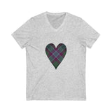 Dunans Rising Tartan Heart - Ladies' V-Neck T-Shirt