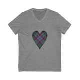 Dunans Rising Tartan Heart - Ladies' V-Neck T-Shirt