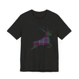 Leaping Stag in Dunans Rising Tartan Unisex Tee