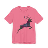 Leaping Stag in Dunans Rising Tartan Unisex Tee