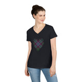Dunans Rising Heart - Ladies' V-Neck T-Shirt