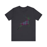 Leaping Stag in Dunans Rising Tartan Unisex Tee