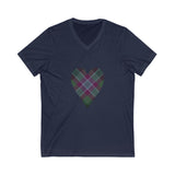 Dunans Rising Tartan Heart - Ladies' V-Neck T-Shirt