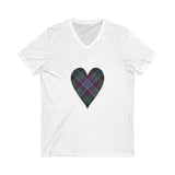 Dunans Rising Tartan Heart - Ladies' V-Neck T-Shirt