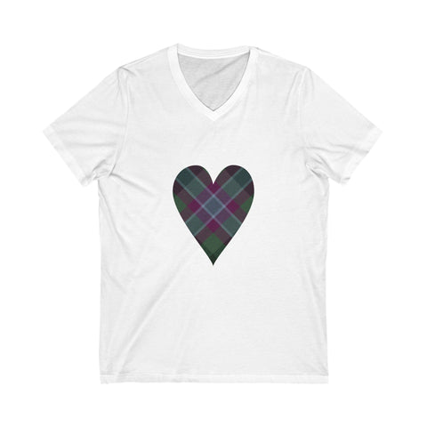 Dunans Rising Tartan Heart - Ladies' V-Neck T-Shirt