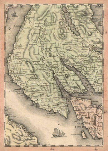 Antique Map of "Dounans" - Scottish Laird