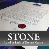 Decorative Title: Laird or Lady of Dunans Castle (Stone) - Scottish Laird